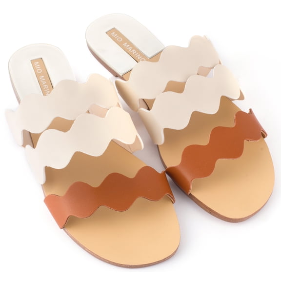 Mio Marino Frillscalloped Slide Sandals for Women