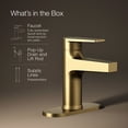thumbnail image 2 of Kohler K-74021-4-BN Taut 1.2 GPM Single Hole Bathroom Faucet - Nickel, 2 of 7