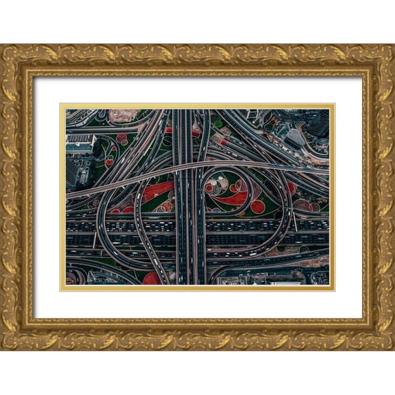Chiriaco, Carmine 14x11 Gold Ornate Wood Framed with Double Matting Museum Art Print Titled - urban labyrinth