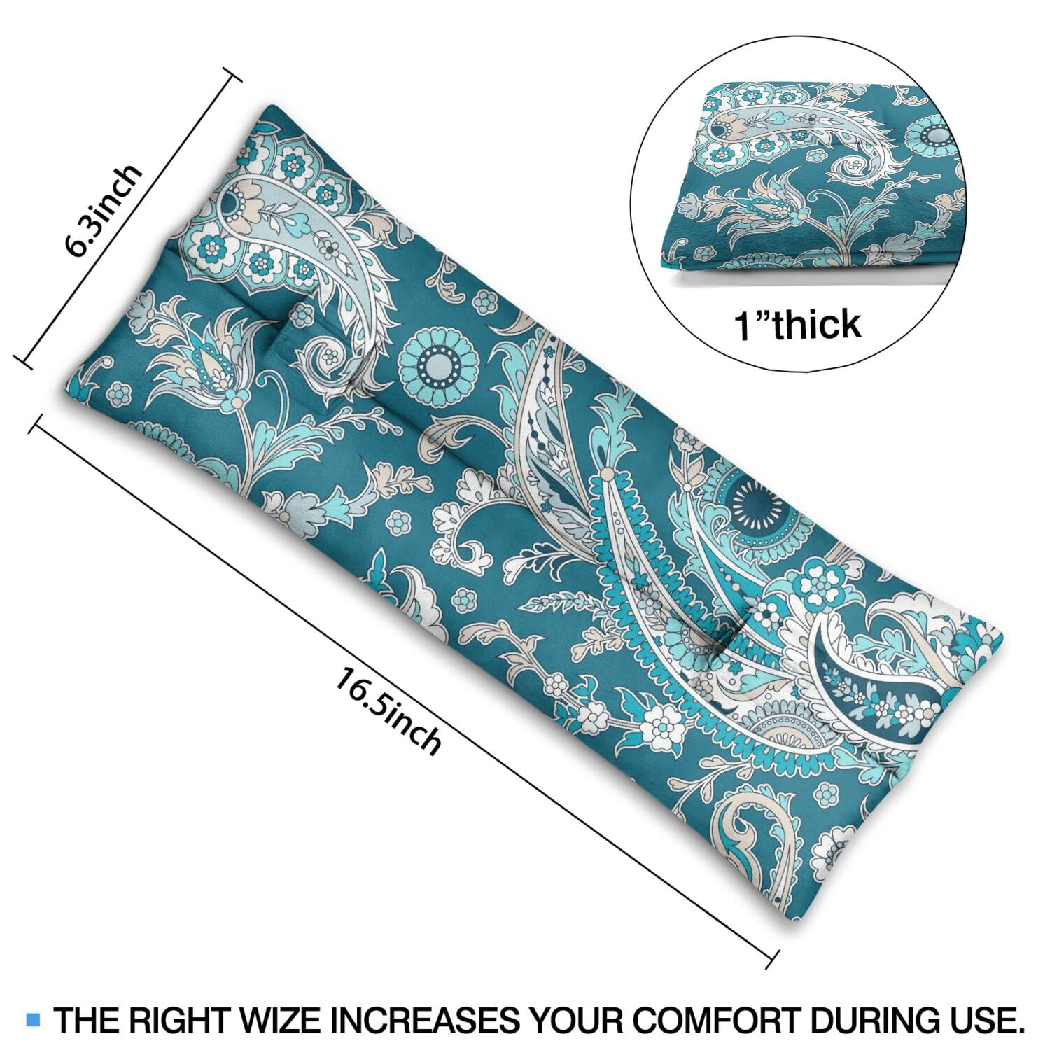 Ethnic Paisley Ornament Mastectomy Pillow - 2-Inch Thick Seat Belt Cushion for Breast Surgery Recovery, Geometric Boho Design
