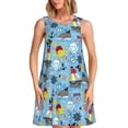 thumbnail image 1 of Fotbe Pirate Marine Animals Vestido de Verano sin Mangas para Mujer – Vestido Midi Línea A, Estilo Camiseta Floral, Vestido Playero Casual y Fluido, 1 of 7