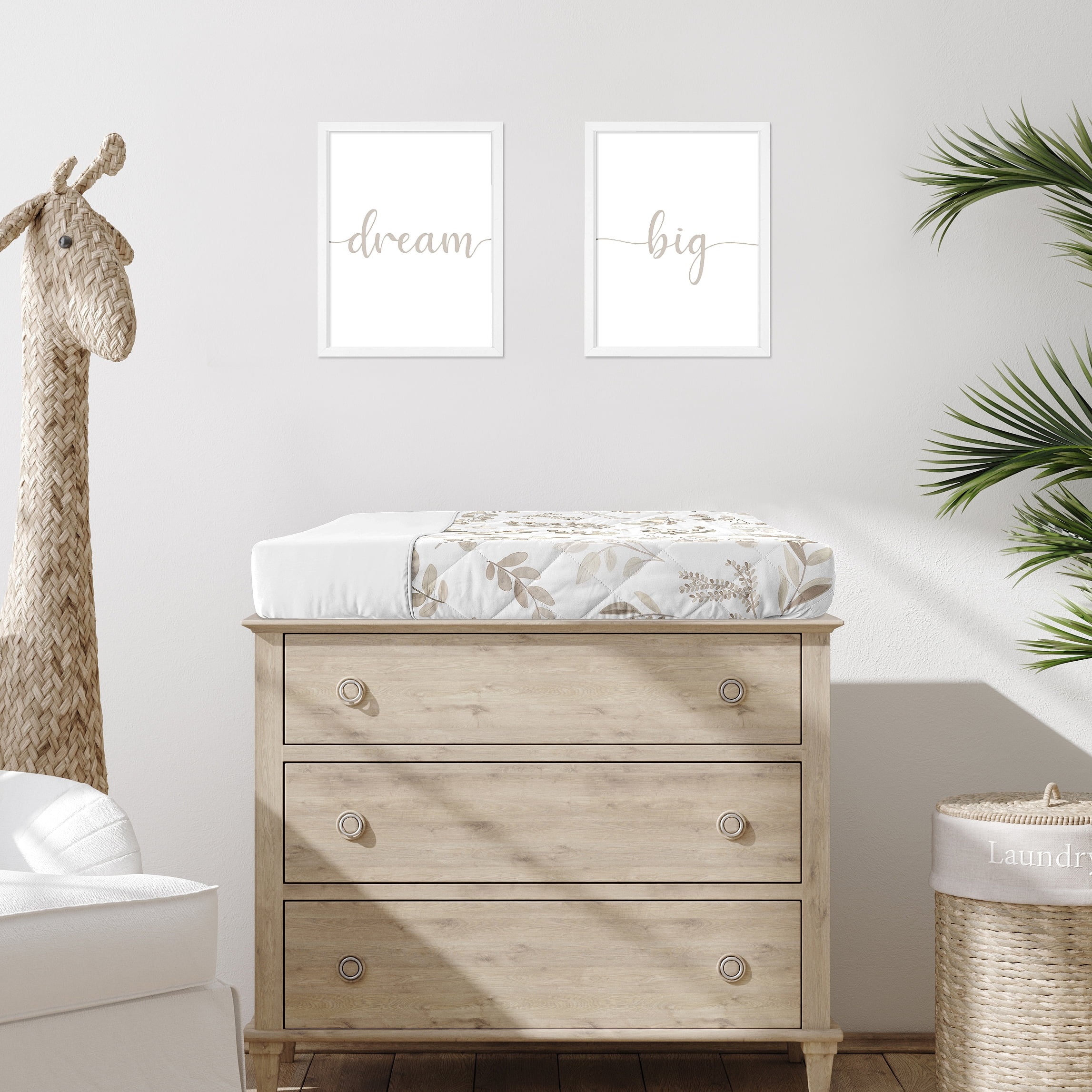 Sweet Jojo Designs Botanical Taupe and White Changing Pad Cover