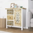 thumbnail image 4 of Vintage Hand-Carved One Door Accent Cabinet With Three Drawers, 4 of 7