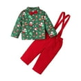 thumbnail image 2 of Camisa de disfraz de Navidad perfecl con pajarita Trajes navideños para niños Botón de manga larga S, 2 of 8