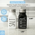 thumbnail image 4 of Heartland Home Ceramic Salt and Pepper Shakers Set with Extra Lids. 100% Stoneware Salt and Pepper Shaker Set. Black Pepper and White Salt Shaker with Lid x4. Farmhouse Kitchen Salt Pepper Shaker Set, 4 of 9