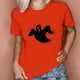 thumbnail image 2 of Camiseta estampada informal de Halloween para mujer, cuello redondo, manga corta, Tops Fridja  gope3736, 2 of 9