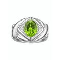 thumbnail image 3 of RYLOS Bagues pour Femmes Bague en Or Blanc 14K XOXO Câlins et Baisers Bague Pierre Précieuse 9x7 mm et Diamant Péridot d'Août Bijoux pour Femmes Taille 10, 3 of 7