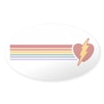 thumbnail image 1 of CafePress - Retro Rainbow Lightning Heart Oval Sticker - Sticker (Oval), 1 of 1