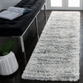 thumbnail image 3 of SAFAVIEH Fontana Danny Abstract Shag Runner Rug, Ivory/Grey, 2'3" x 8', 3 of 9