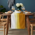 thumbnail image 2 of Ombre Orange Waves Table Runner - 90 Inch Long, Kitchen Dining Table Runner Dresser Scarves, Abstract Art Gradient Modern Farmhouse Decor for Coffee Tables Wedding Party Banquet, 2 of 8