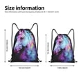 thumbnail image 2 of Kdxio Rainbow Spotted White Horse Print Drawstring Backpack Bag,Waterproof Draw String Back Sack, Gym Drawstring Bags Swim Bag For Unisex, 2 of 5