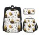 thumbnail image 1 of Disketp Honey Bee Insect Mochila Estampada de Gran Capacidad con Lonchera y Estuche, Set de 3 Piezas para Estudiantes, 1 of 7