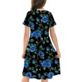 thumbnail image 5 of LOVZFMLL Robe d'Été Unie à Manches Courtes Col Rond en Maille Princesse Robe de Mariage pour Enfants, 5 of 5