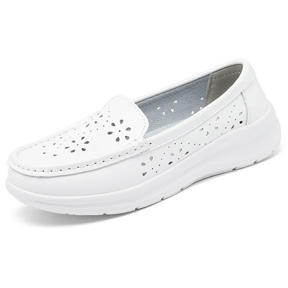 YOURDIARY Women's Hollow Nurse Shoes Breathable Platform Loafers Low Top Work Shoes Dance Shoes