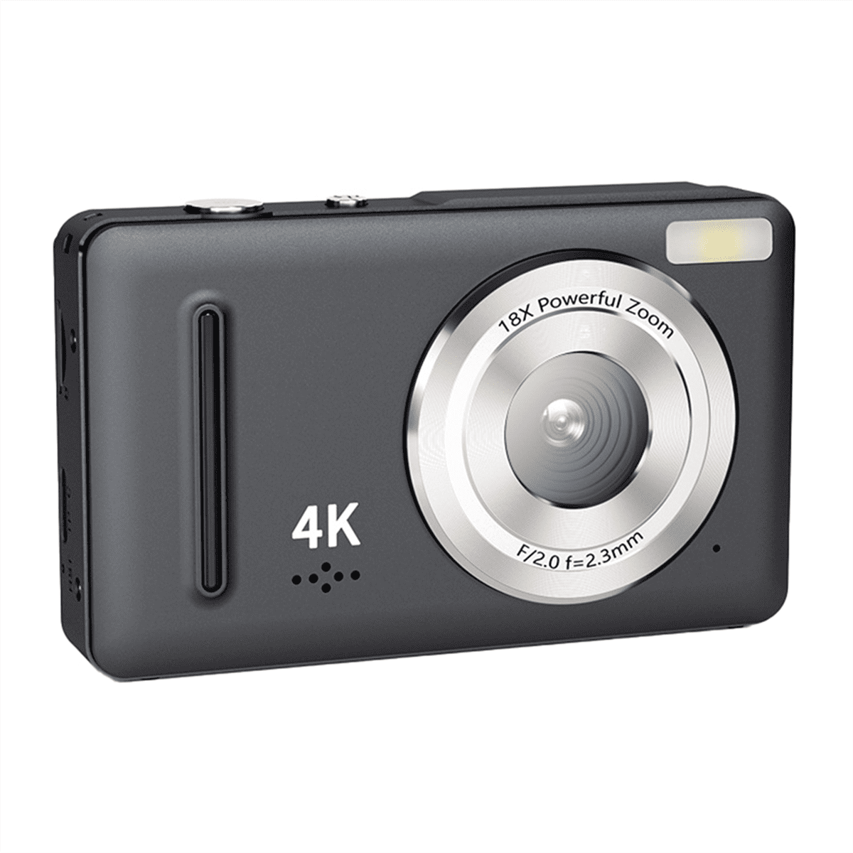 4K Ccd Digital Camera Photography Camera, Video Blog Camera, Film Camera, 4K 30FPS Mini Camera for Teenagers Black,1 x camera 1 x storage bag 1 x data cable 1 x lanyard,Black