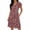 Red, variant on Women's Rayon V-Neck Puff Sleeve Flared Dress | Summer Casual A-Line Dress for Vacation, Date & Daily Wear