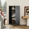 thumbnail image 6 of Fesbos 61" Kitchen Pantry Storage Cabinet with 4 Adjustable Shelves, Black Metal Cupboard Cabinet for Kitchen, Living Room, Storeroom, 6 of 9