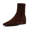 thumbnail image 1 of Botín Steve Madden Dusty de gamuza marrón chocolate para mujer, 1 of 5