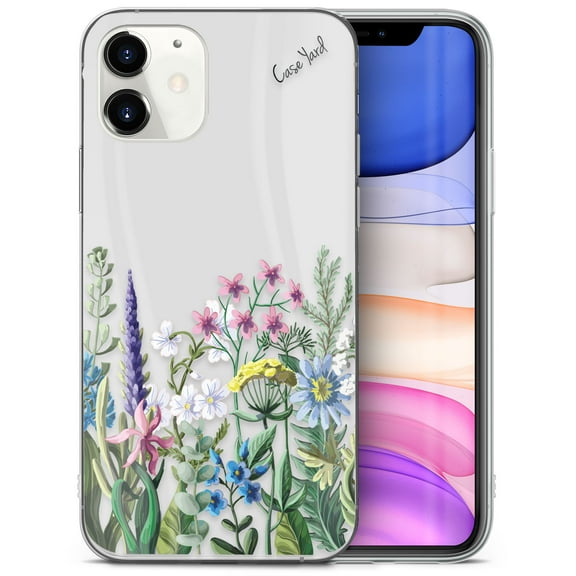 Case Yard iPhone-11 Case Clear Soft & Flexible TPU Ultra Low Profile Slim Fit Thin Shockproof Transparent Bumper Protective Cover Drop Protective Cell Phone Cases (Flower Bouquet)