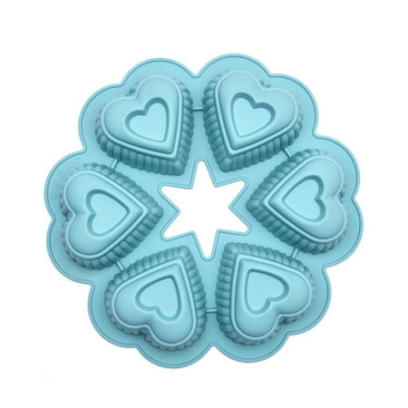 

UDIYO Cake Mold 6 Cavity Practical Heat-resistant Cake Mold Elastic Easy to Demold Silicone Chocolate Mold for Home