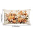thumbnail image 3 of Halloween Thanksgiving Pumpkin Floral Pillow Cover Polyester Cushion Case Home Decor Sofa Bedroom Living Room Seasonal Holiday Decorative Throw Pillow, 3 of 6