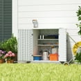 thumbnail image 5 of Heavy Duty Small Storage Cabinet Outdoor Weatherproof, 14 Cuft Garage Storage Cabinet with 2 Adjustable Shelves, Lockable Kitchen Pantry Closer Organizer, 31Wx23Lx34H, Polar White, 5 of 7