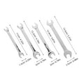thumbnail image 2 of UPOUART 4Pcs Silver Steel Open End Spanner Set with Extended Reach for Auto Repair Use, 2 of 8