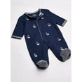 thumbnail image 3 of Little Me Sailboat Nautical Snap Front Footie Pajamas with Hat For Baby Boys Sleep N Play One Piece Romper Coverall Infant Footed Sleeper; Pijamas Para Bebes - Red, White, Navy Blue - 9 Month, 3 of 5