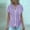 01 Purple, variant on Womens Summer Plaid Button Down Shirts Short Puff Sleeve Cotton Crew Neck Gingham Blouses Tops