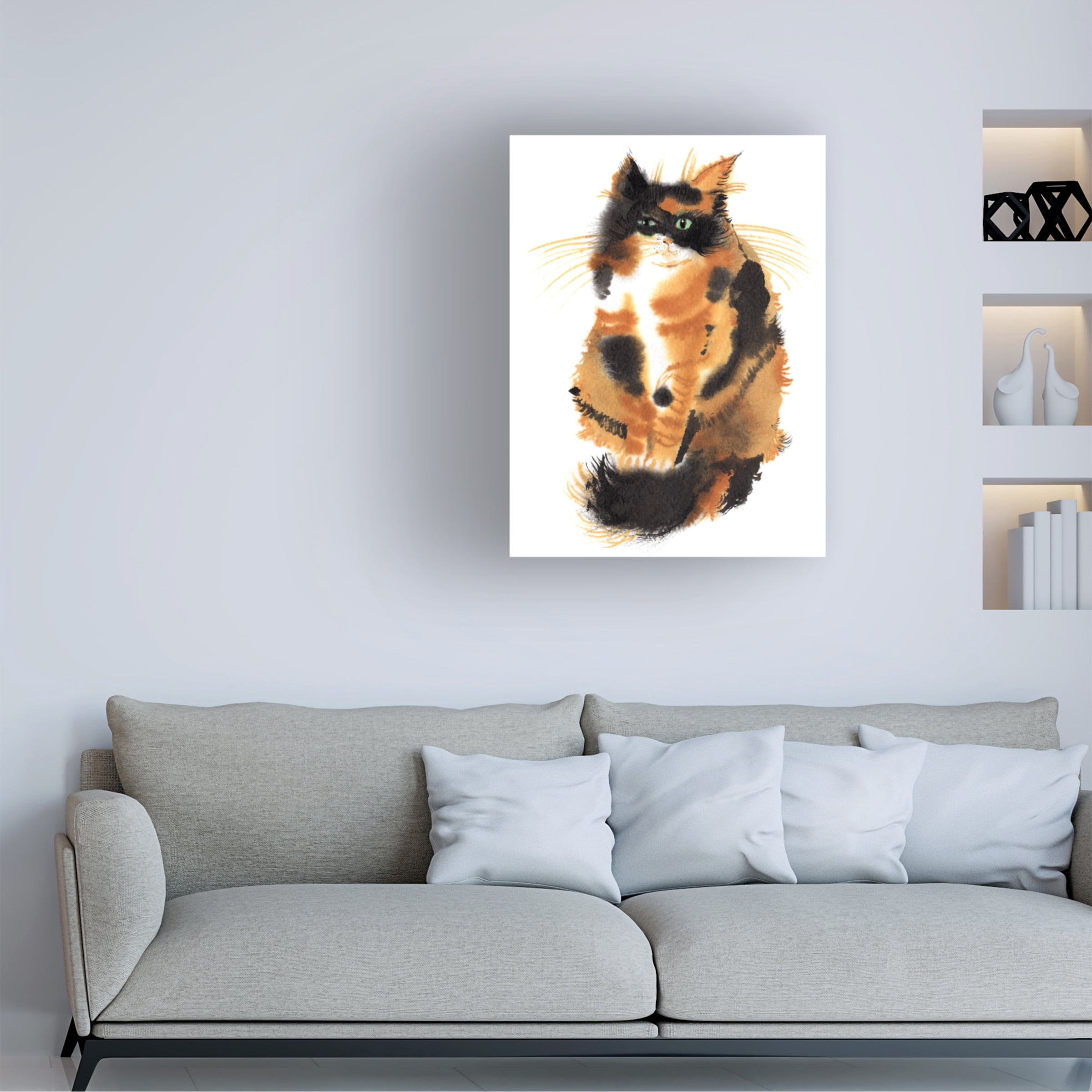 Elena Bolgova 'Caliko Kitten' Canvas Art