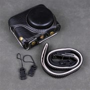 GadgetCom Camera Bag Compatible with Panasonic Lumix ZS300 TZ300 TX3 , PU Leather Protective Case Cover Shell With Strap