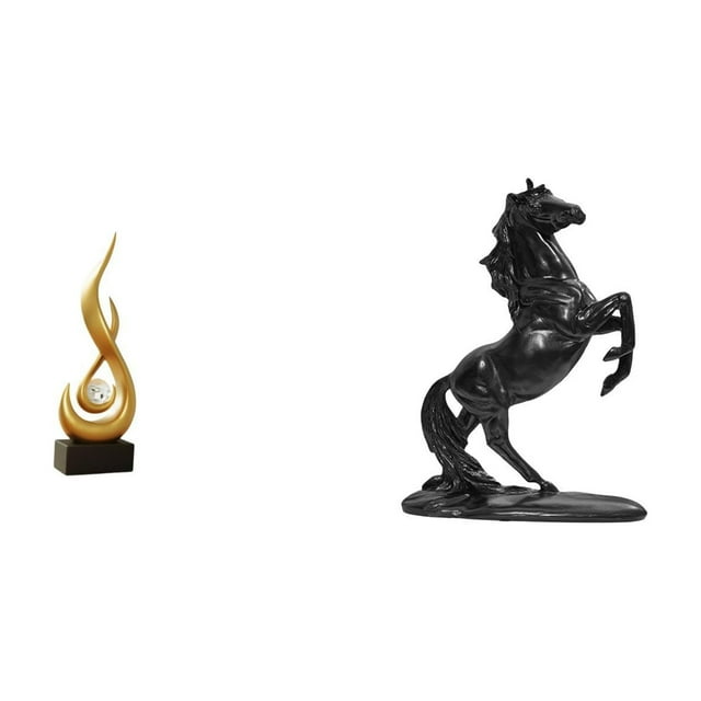 Escultura abstracta de fuego,Estatua de arte abstracto,adorno para decoración del hogar,Esculturas de fuego modernas de colección. Regalo ideal.,Estatua de caballo,Estatua de