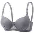 thumbnail image 2 of Bras for Women Supportive Wireless Push Up Bra Ndbuld Women's Solid Color Backless Sexy Seamless Push-Up U-Shaped Beautiful Back Underwear Everyday Bras Gray M, 2 of 5