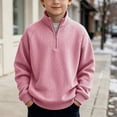 thumbnail image 2 of DJDLJWCJ Boys Sweatshirts Quarter Zipper Long Sleeve Pullover Sweatshirt Lightweight Solid Color Tops Pink Size 3T, 2 of 2