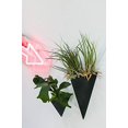thumbnail image 3 of S/2 Diamond Shape Metal Modern Industrial Urban Design Vertical Planter Pockets Black Matte 14" & 11" H$$Garden &, 3 of 7