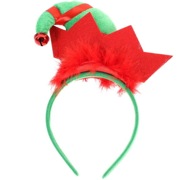 Raindrops 1Pack Christmas Hat Headband Red Plush Circular Headband for Festive Occasions