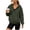 Army Green-4, variant on Women's Cropped Hoodie Fall Winter Long Sleeve Zip Up Hoodie Women Athletic Running Crop Jackets with Hood Navy L