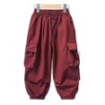 thumbnail image 2 of Qingpeng Boys Baggy Cargo Pants Trendy Casual Pant Loose Fit Harem Joggers with Pockets for Streetwear, 2 of 6