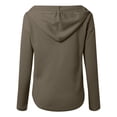 thumbnail image 4 of Bmisegm Women Neck Hoodies Long Sleeve Sweatshirt Drawstring Pullover Tops with Pocket Hoodies for Women Comfortable and Practical Coffee XXL, 4 of 5