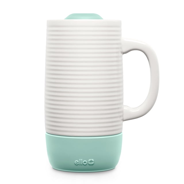 Taza de viaje de cerámica Ello Jane 530 ml con asa y tapa Yucca