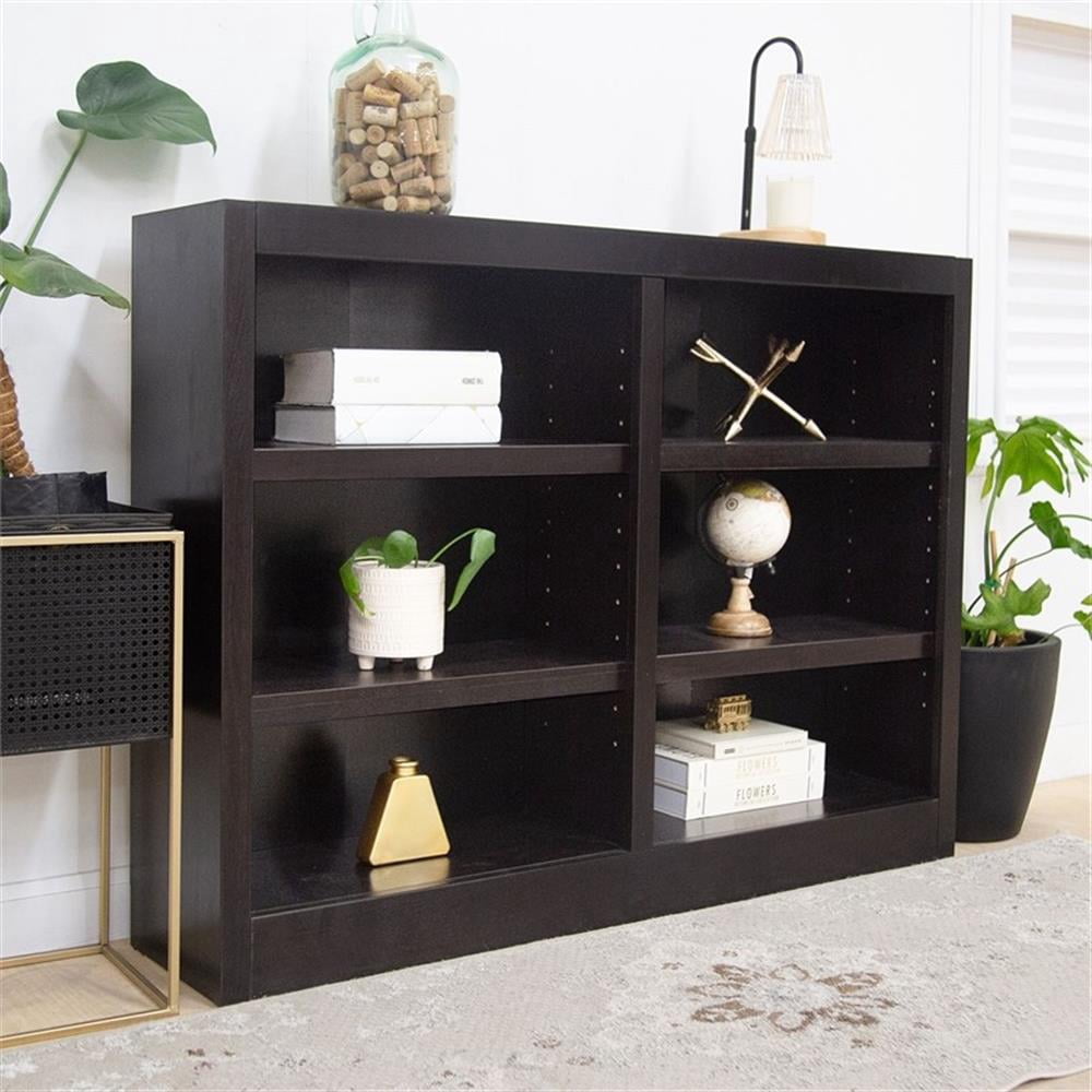 Maklaine Book Shelf - Wood Bookcase Furniture 48 x 36" - Espresso
