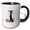 Black/White, variant on 3drose, Dazzling Letter J. Halloween Monogram, Broom, Wizard Hat, Cat Art, 11oz Mug