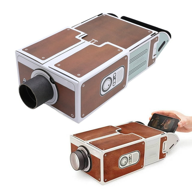 Proyector De Cartón Para Teléfono Inteligente DIY, Aumento De Imagen 8X, Proyector De Caja De Cine En Casa De Cartón Para Teléfonos Móviles