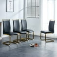 thumbnail image 4 of Sumdeal 5 Piece Dining Table Set, 63" Faux Marble Dining Room Table with 4 PU Leather Upholstered Chairs, Luxury Black Marble Kitchen Dining Table Set for Home Office Kitchen Dining Room Furniture, 4 of 10