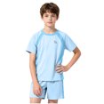 thumbnail image 3 of Rhythmode Girls Boys Two Piece Quick Dry Athletic Set Short Sleeve Crew Neck Shirt Shorts Kids Workout Activewear Outfit, 3 of 9