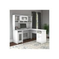 thumbnail image 1 of Bush Furniture Cabot Collection - Table - with hutch - L-shaped - white - white base, 1 of 9
