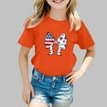thumbnail image 2 of MKHSQHDG Girls Tshirts Girl's 4th of July Patriotic Short Sleeve T Shirt Cute Independence Day Flag Print Tee Comfortable Casual Summer Top for Toddler Kids 9-10 Years, 2 of 4