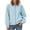 Light Blue, variant on CHGBMOK Women's Plus Size Collared Bomber Jacket Casual Zip Up Long Sleeve Windbreaker Coat Elastic Cuffs Hem Outerwear with Pockets