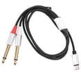 thumbnail image 1 of unbranded Cable De Audio USB C A 1 Cuarto Negro Para Altavoces Con Conector Dual Y Materiales Resistentes, 1 of 7