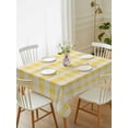 thumbnail image 2 of Yellow Plaid Striped Rectangle Tablecloth, Farmhouse Checkered Modern Abstract Art Waterproof & StainResistant Tablecloth, Washable Oil-proof Table Cover for Dining/Party/Wedding/Buffet 52x70 In, 2 of 9